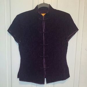 Yue Hua Elegant 100% Silk Purple Top